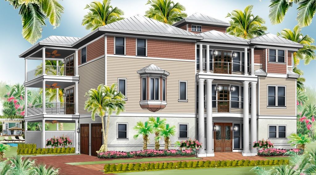 rendering of The Mallory, three story home